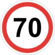 Знак 3.24 ограничение максимальной скорости (70 км/ч)